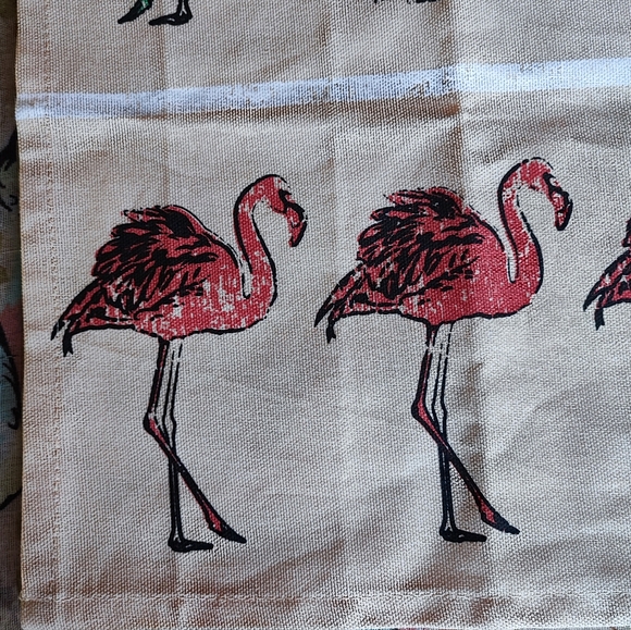 InHabit FLAMINGO Birds Thick Stiff MCM Throwback Towel Florida Estate Retro - Picture 3 of 7